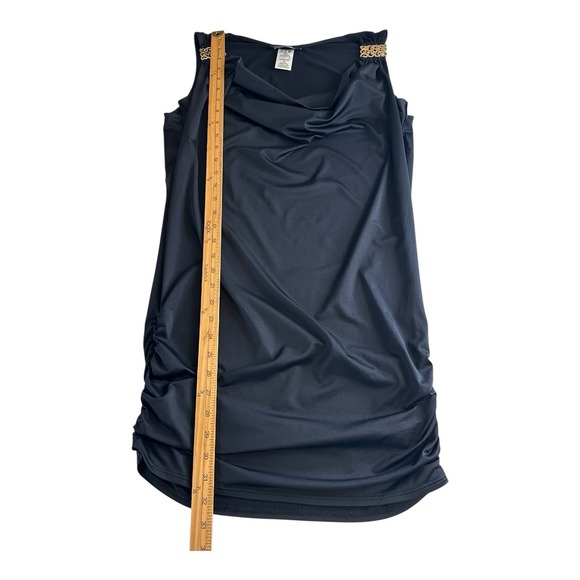 CARMEN MARC VALVO Swim Dress Women's Sz M Black Ruched Beach Resort Cruise - Picture 6 of 13